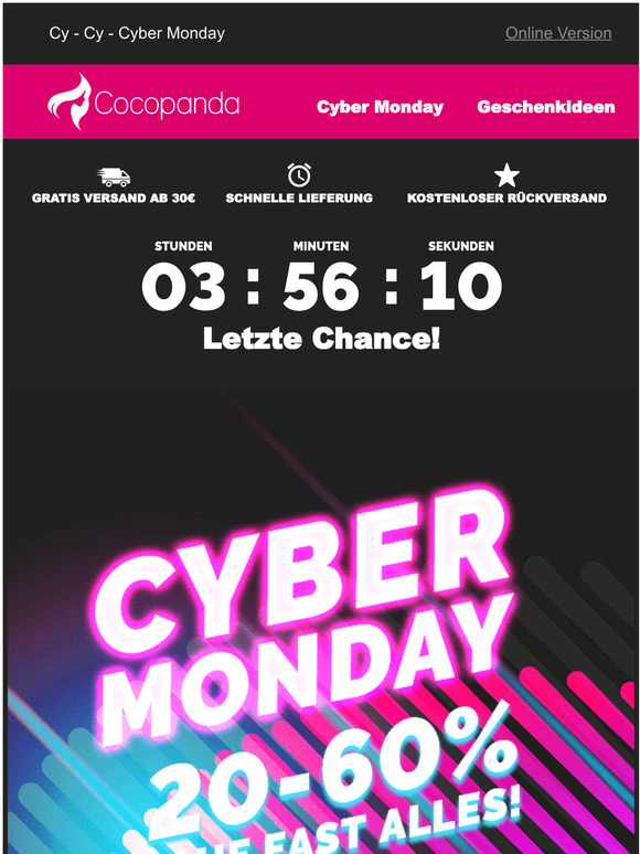  Nur noch 4 Stunden CYBER MONDAY