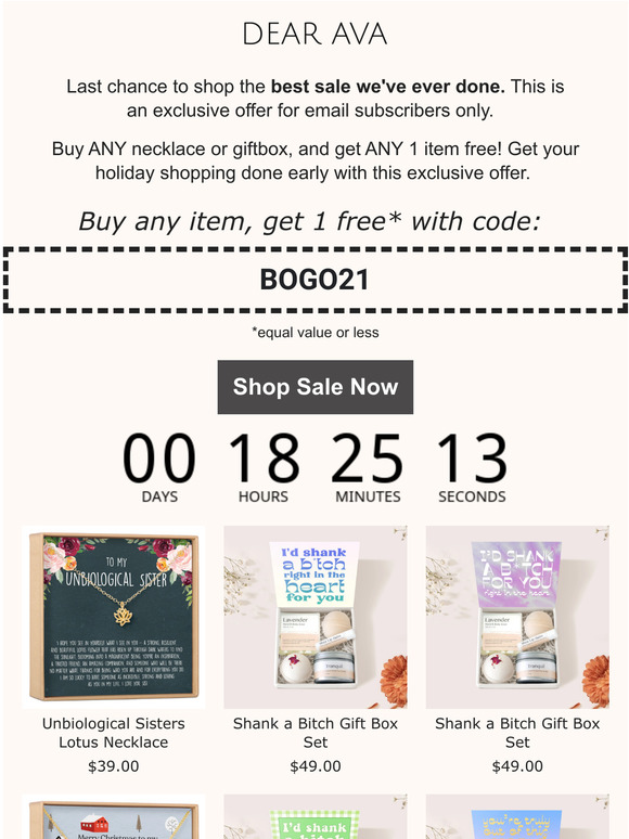 Last chance to shop buy 1 get 1 free 