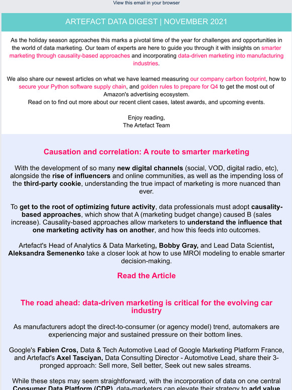 NOVEMBER | Causality-based marketing | CDP for the automotive industry | Latest awards, and more...