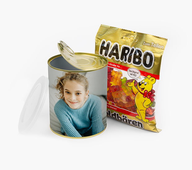 Personalised gift tin with sweets