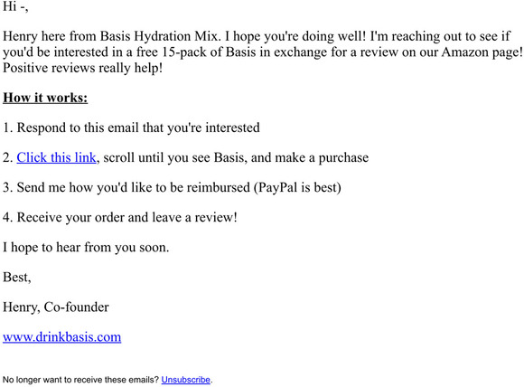 Would you like a free pack of Basis?