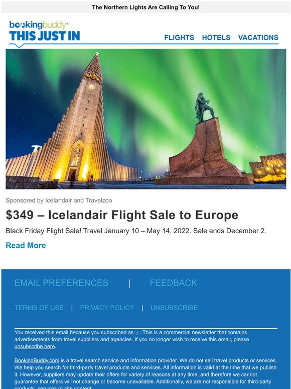 $349  Icelandair Flight Sale to Europe