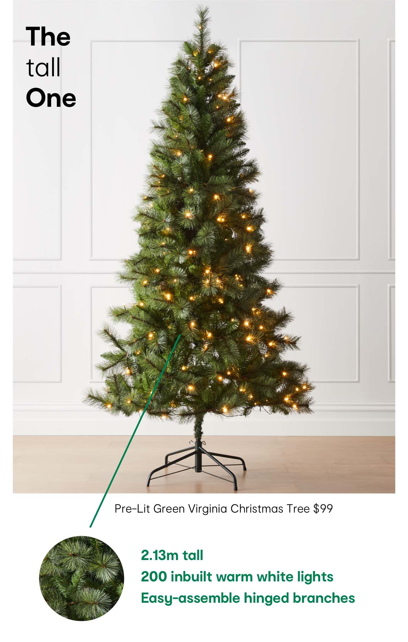 Pre-Lit Green Virginia Christmas Tree