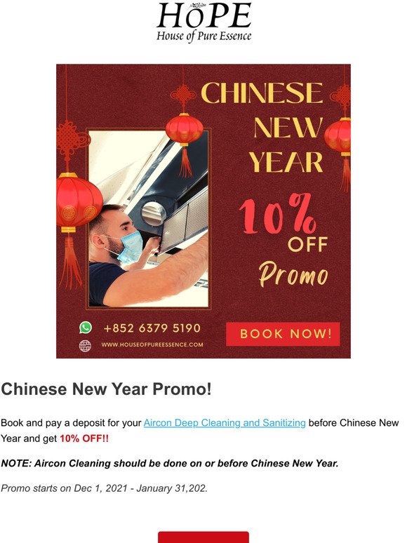 10% off on Chinese New Year!