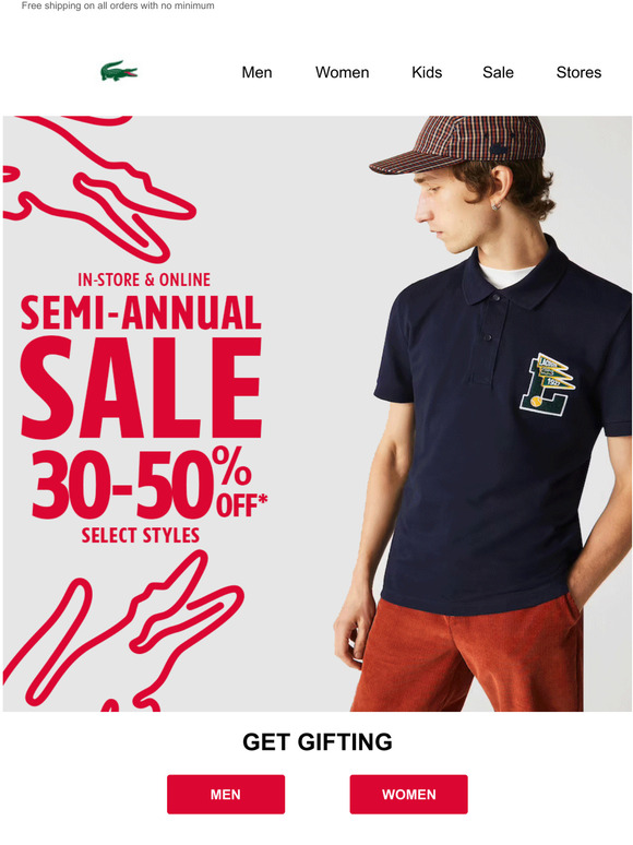 lacoste semi annual sale 2021