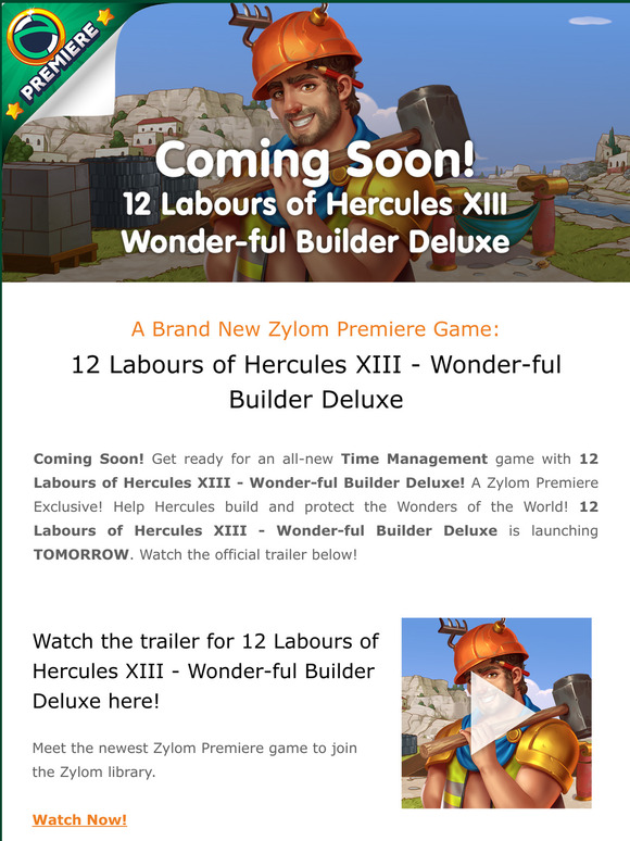 The premiere of 12 Labours of Hercules XIII - Wonder-ful Builder Deluxe is just around the corner!
