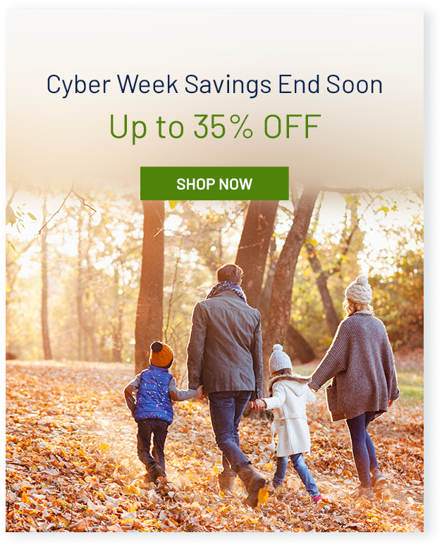 Cyber week savings end soon. Up to 35% off