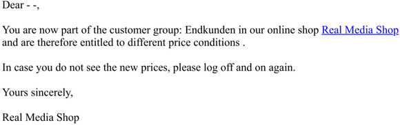 You are now Endkunden at Real Media Shop