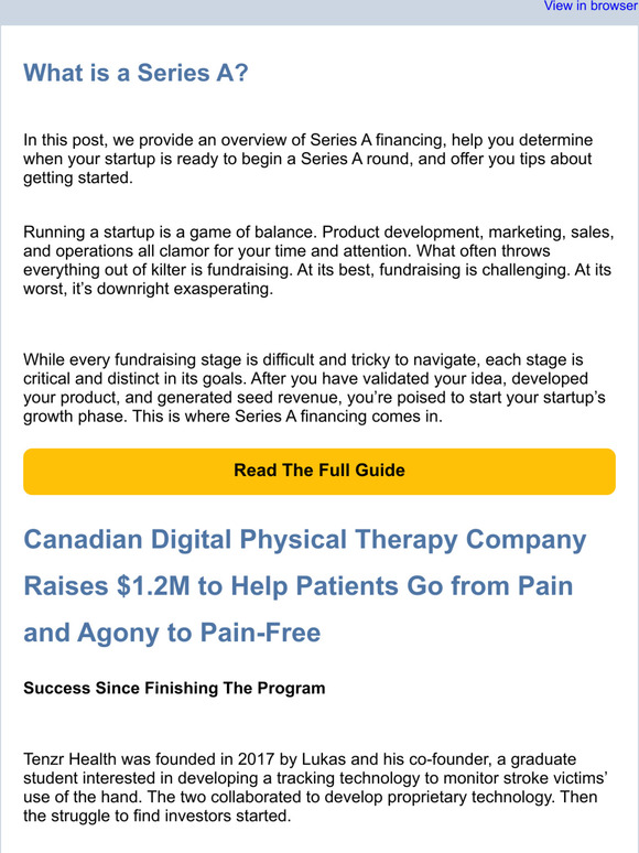 Canadian Digital Physical Therapy Company Raises $1.2M to Help Patients Go from Pain and Agony to Pain-Free...Read More Inside