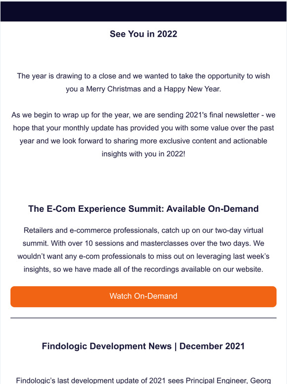 Partner news, 10+ e-com sessions and best practice UX