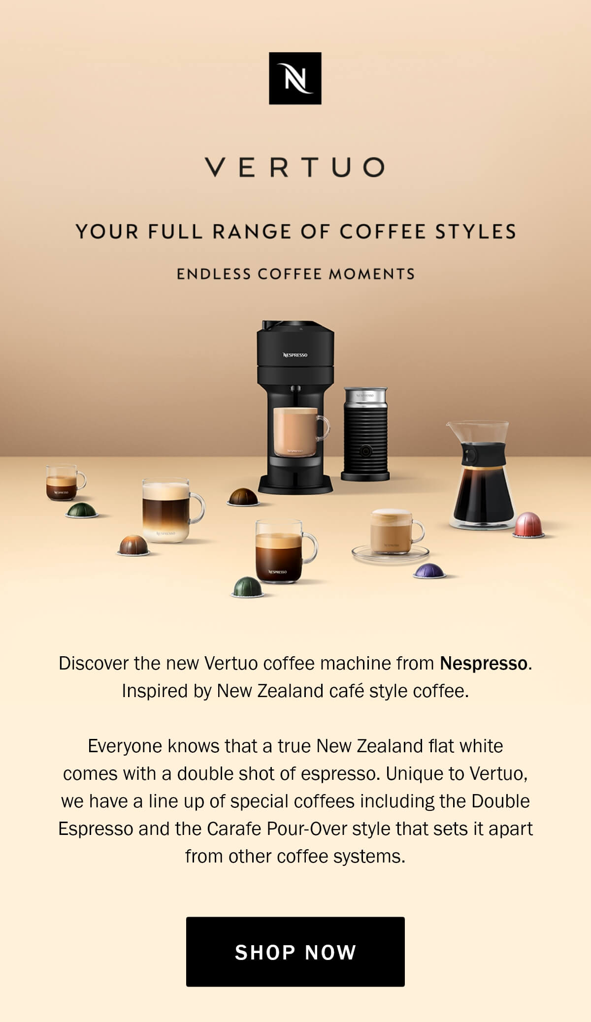 Briscoes Introducing Nespresso Vertuo Milled