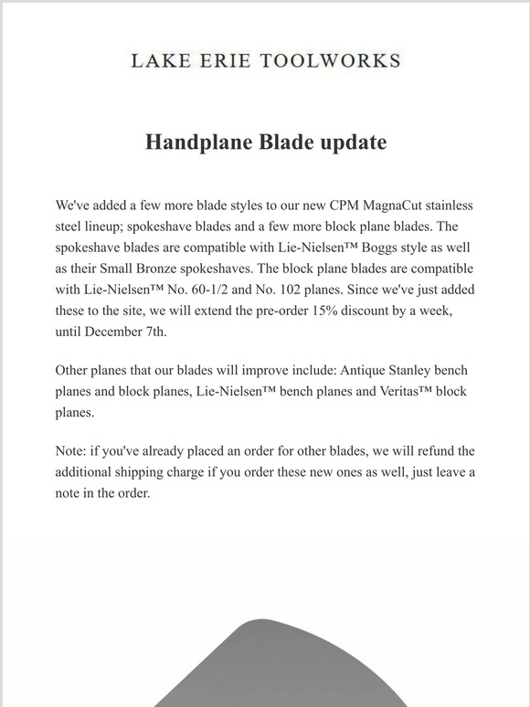 Handplane Blade Update - CPM MagnaCut stainless steel