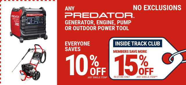 Everyone Saves 10% off any PREDATOR Item - Inside Track Members Save 15%
