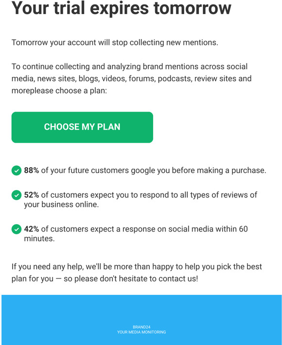 Brand24 access about to expire