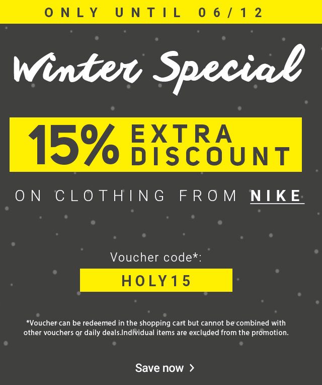 Winter Special - 15% off Nike outfits 