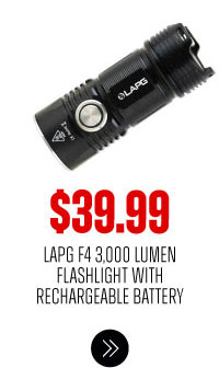LA POLICE GEAR F4 3,000 LUMEN FLASHLIGHT WITH RECHARGEABLE BATTERY