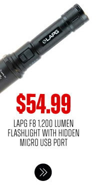 LA POLICE GEAR F8 1,200 LUMEN FLASHLIGHT WITH HIDDEN MICRO USB PORT