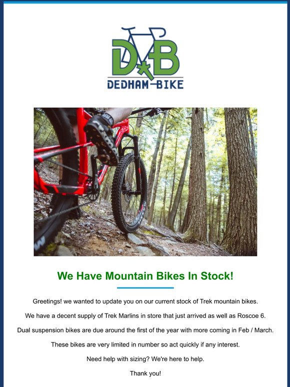 Mountain Bikes In Stock As Of 12/2