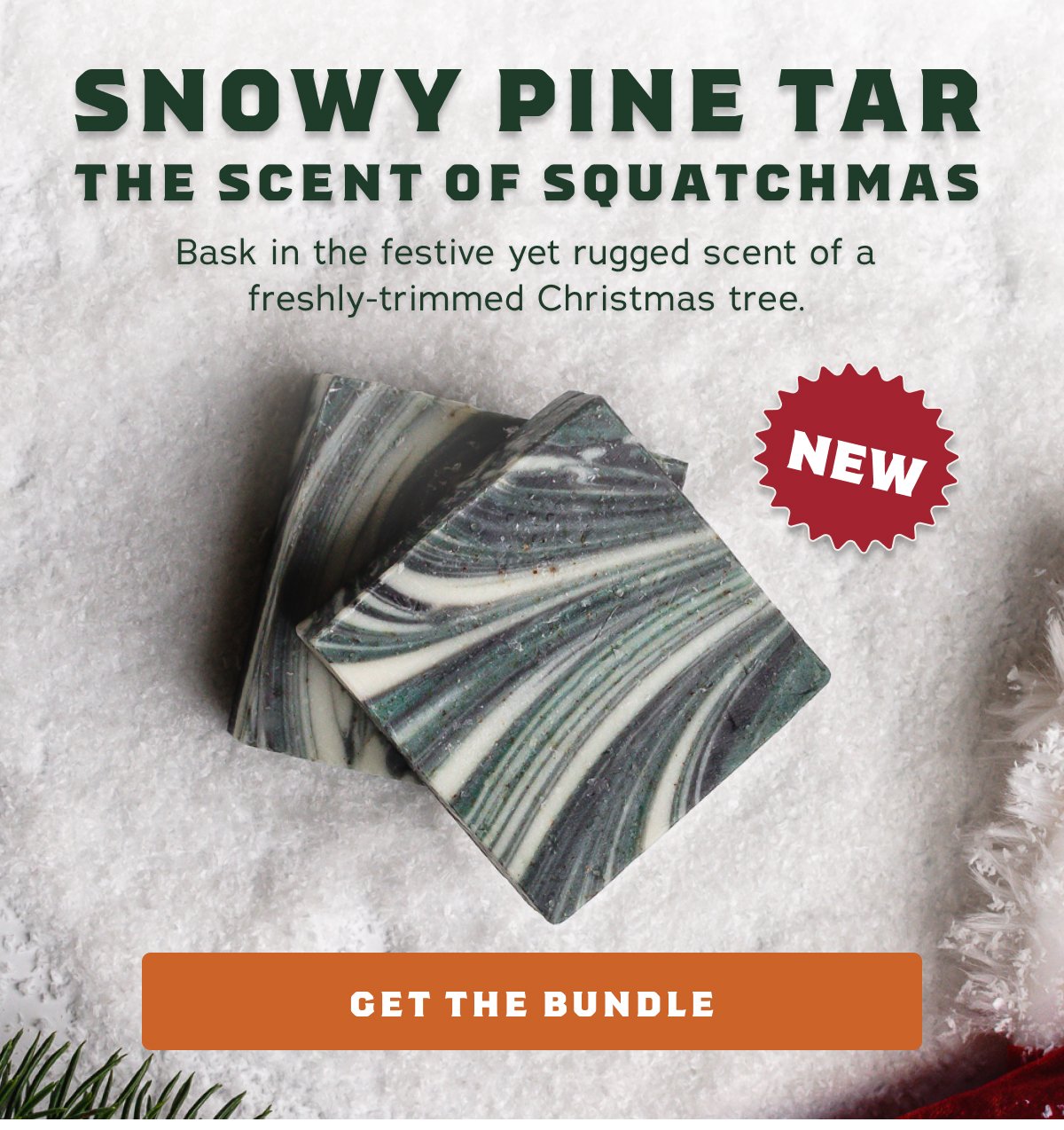 Dr. Squatch Holiday Limited Edition Soap - Snowy Pine Tar Bricc