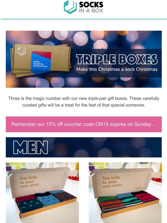 NEW!!! Triple sock gift boxes