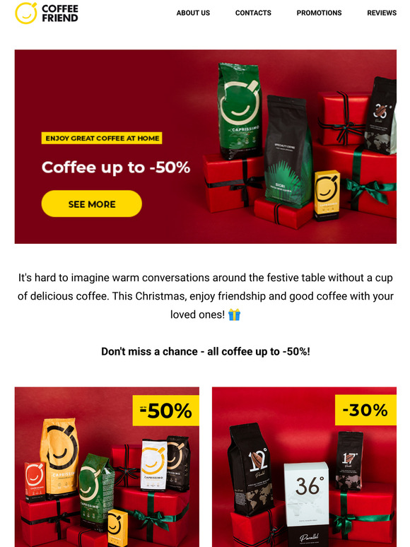 Coffee up to -50%