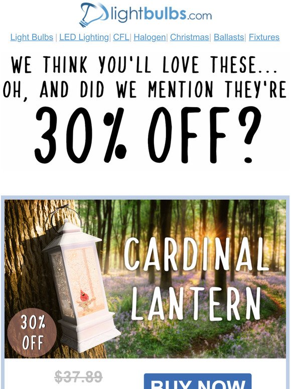 We think you'll LOVE these lanterns -- oh, and they're all *30%* off. 