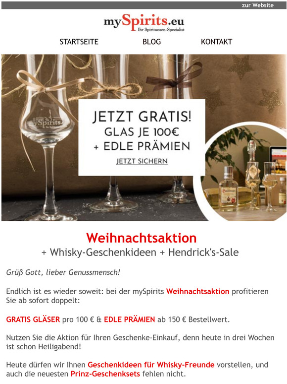 Weihnachtsaktion: gratis Glser + edle Prmien