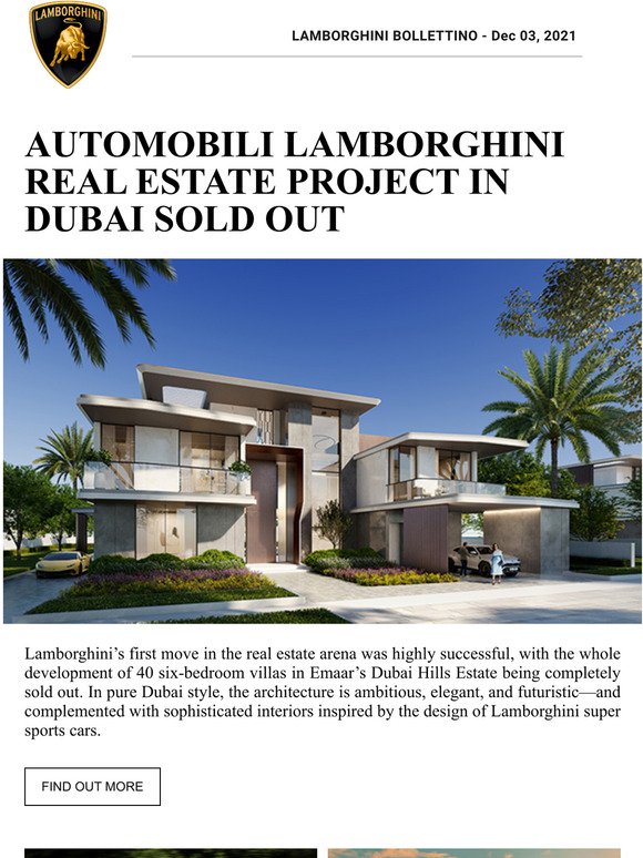 Automobili Lamborghini Real Estate Project in Dubai Sold Out
