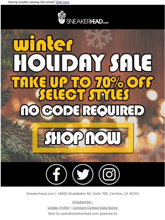 Extended Holiday Sale! Save Up To 70% Off Select Styles!