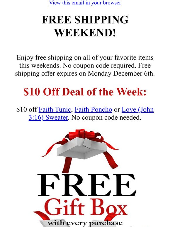 FREE SHIPPING WEEKEND! Your fave items ship FREE!