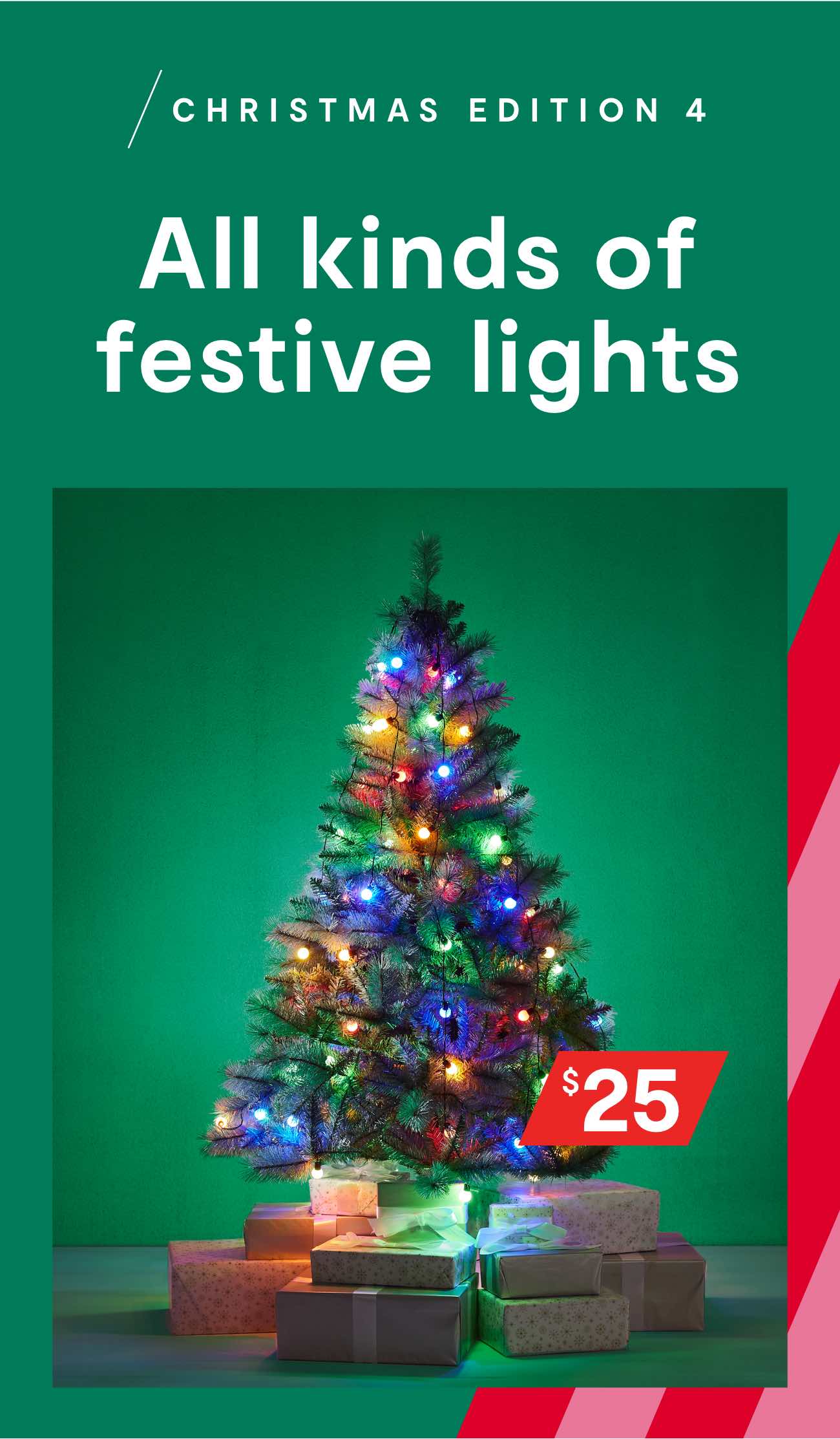 Low voltage 80 piece cascading tree lights $25.