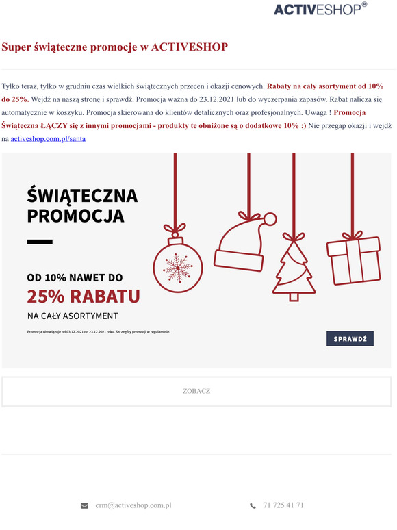 Promocja witeczna - cay asortyment do -25%
