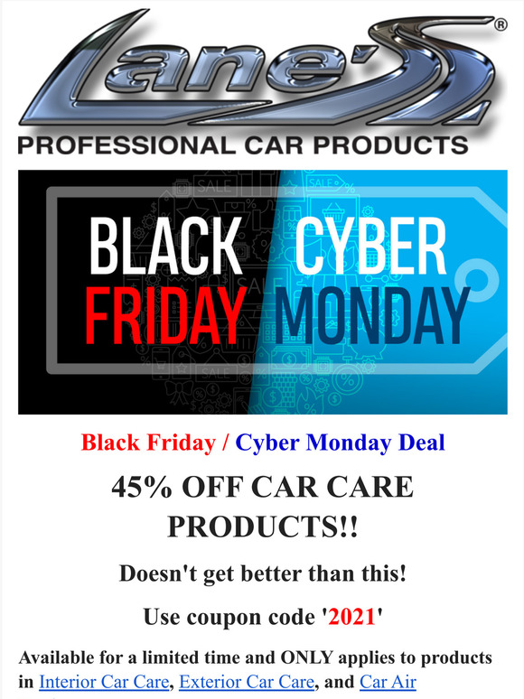 45% Off Car Care Products at Lane's
