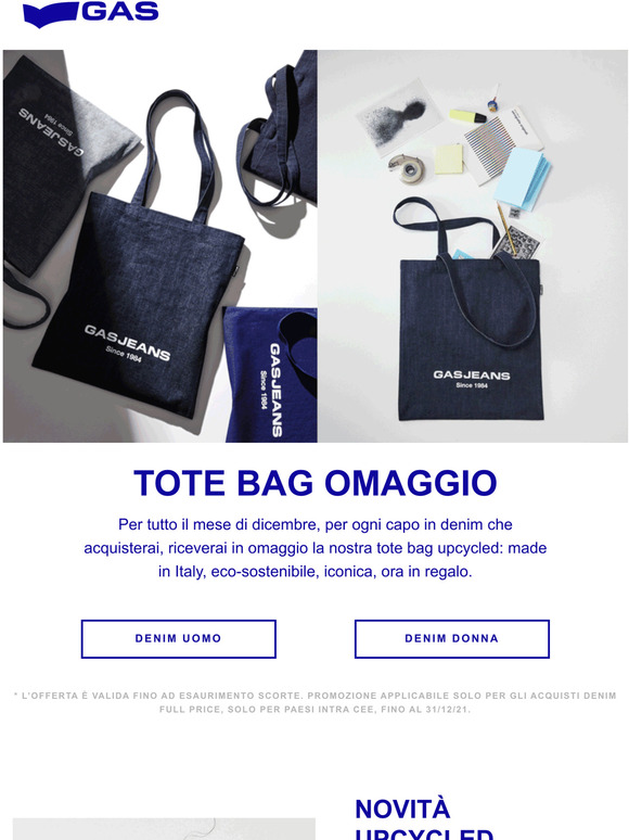 In regalo per te: liconica tote bag GAS Jeans