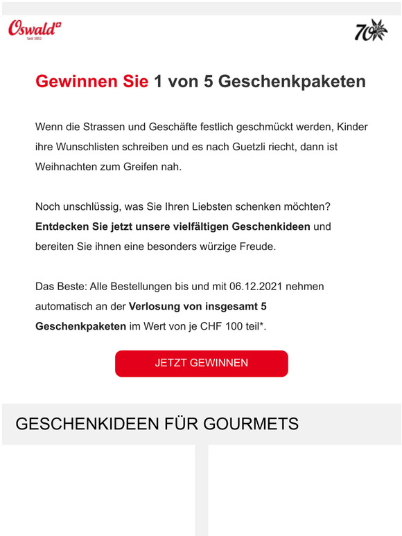 Geschenkideen & Geschenkpaket zu gewinnen