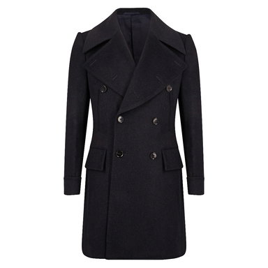 Navy Blue Wool Great Peacoat
