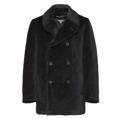Midnight Blue Alpaca and Mohair Pea Coat