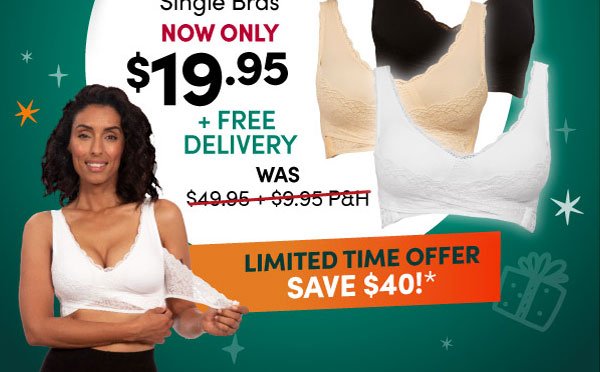 Global Shop Direct: Selected SaraMia Single Bras NOW ONLY $19.95 + FREE  DELIVERY!