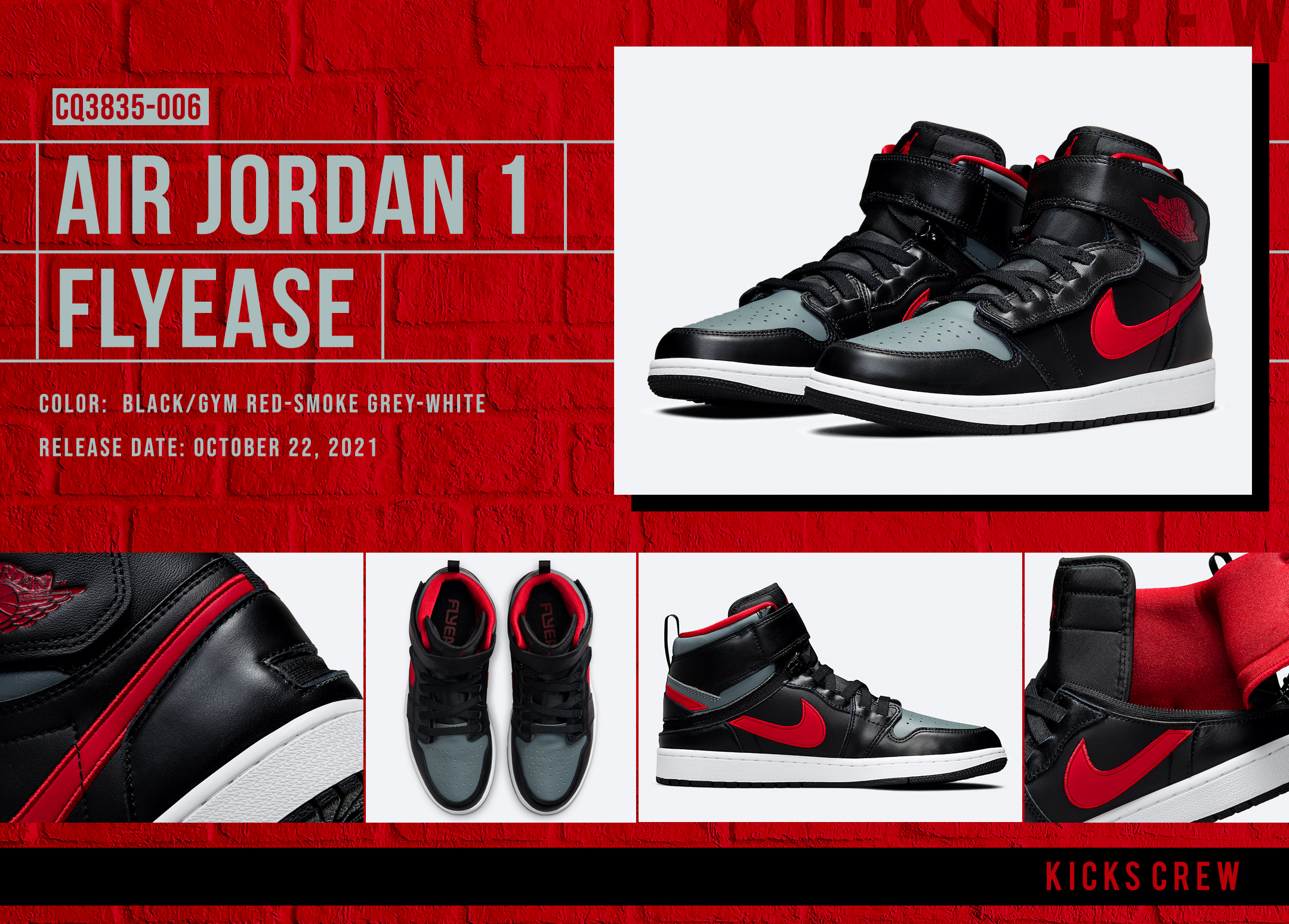 jordan 1 flyease black gym red smoke grey