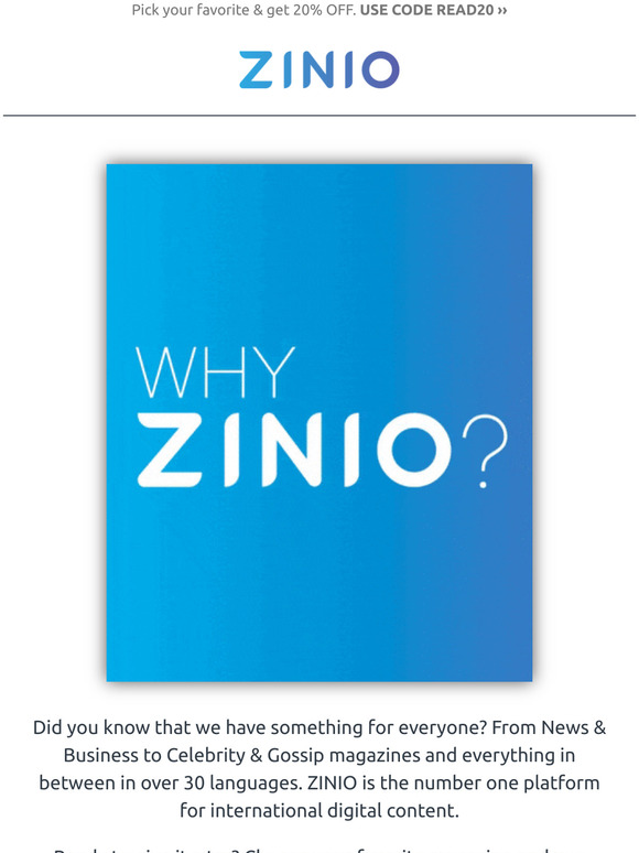 ZINIO Digital Magazines Why ZINIO? Milled