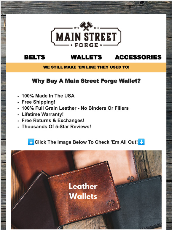 Main Street Forge - Full Grain Leather Wallets