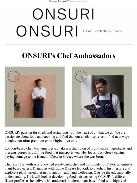 Introducing ONSURI's U.K. Chef Ambassadors!