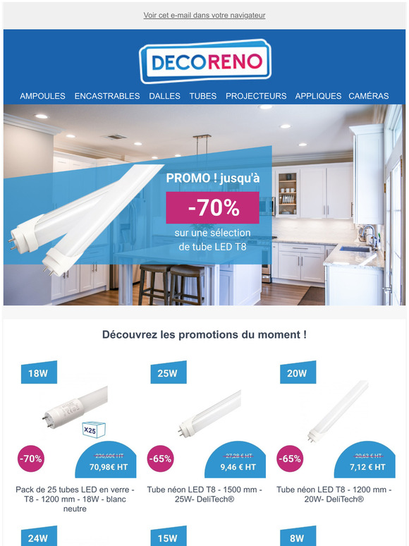 PROMO : -70% sur une slection de tube LED
