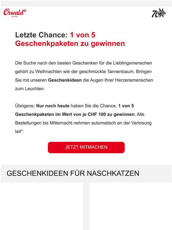 Nur noch heute: Geschenkpaket zu gewinnen!
