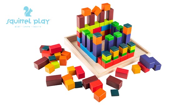 Squirrel Play Step by Step Wooden Rainbow Blocks