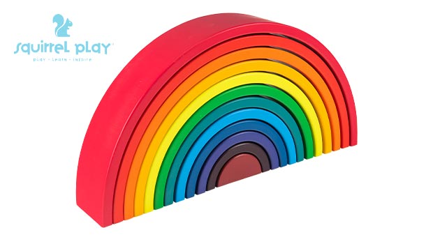 Squirrel Play 12 Piece Wooden Rainbow Stacker