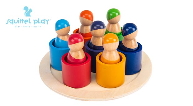 Squirrel Play Wooden Rainbow Peg Dolls