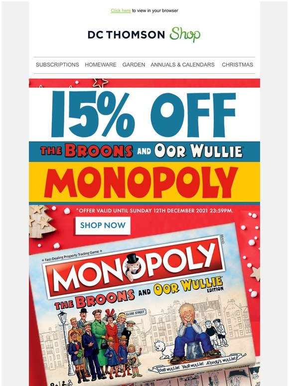 Monopoly The Baroons And Oor Wullie Edition 