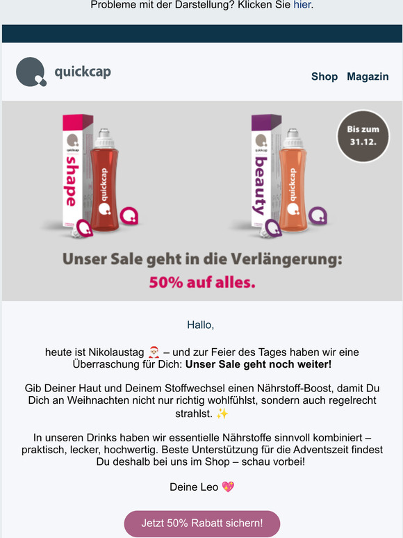 50% auf alles  unser Wintersale fr Deinen Glow 