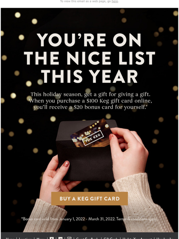 The Keg Steakhouse + Bar: It's Not Too Late To Give The Gift ...